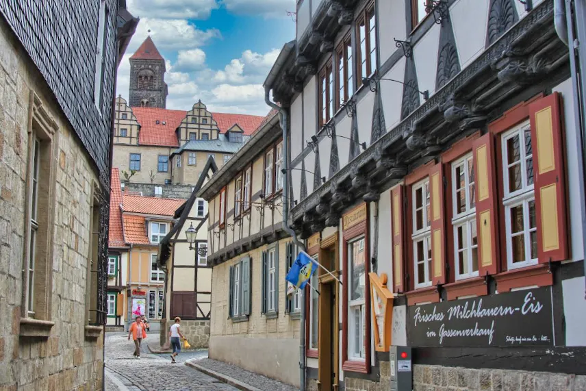 Picture of cobblestone street in Quedlinburg, Harz