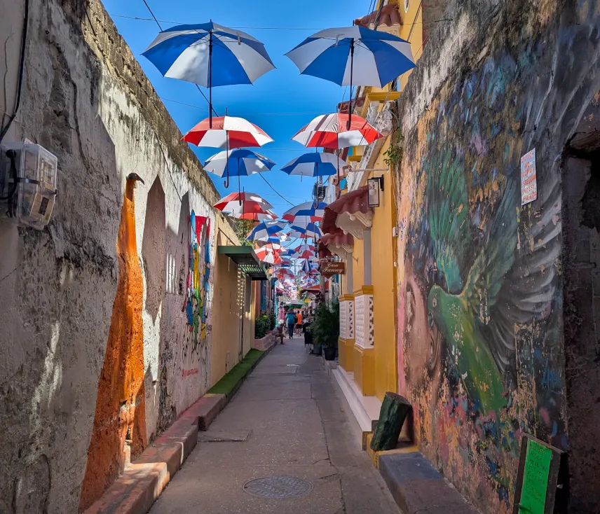 Picture of Umbrella Street Cartagena