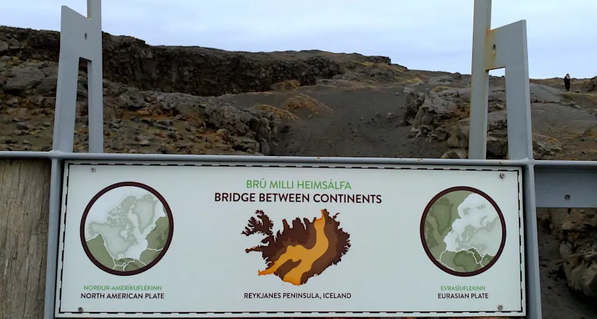 picture of Bridge between two continents in Iceland