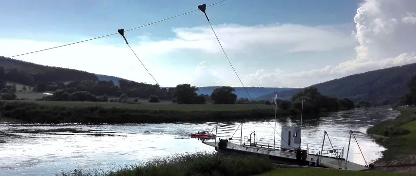 Picture of ferry on Weser River