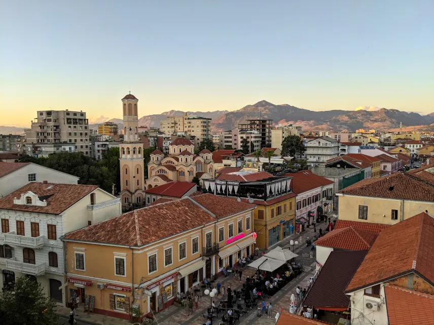 Picture of sunset in Shkodra