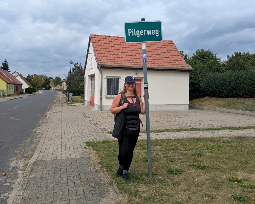 Picture of Pilgrimage route sign in Rehfeld