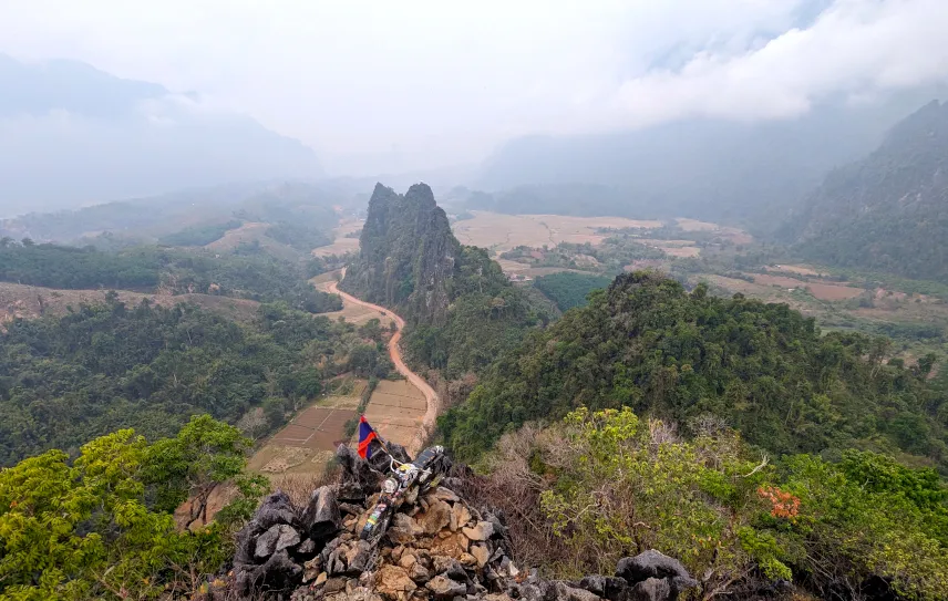 Picture of Smokey season haziness in Vang Vieng