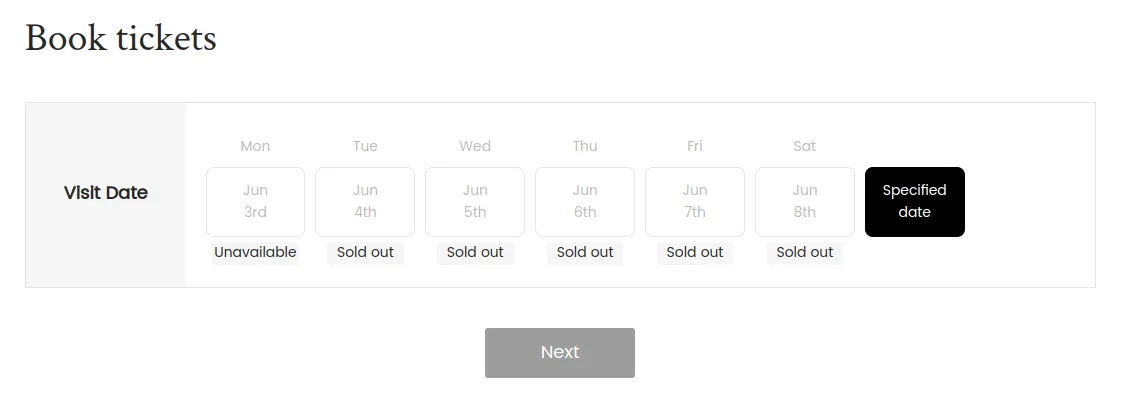 Picture of Forbidden City tickets sold out on the official website