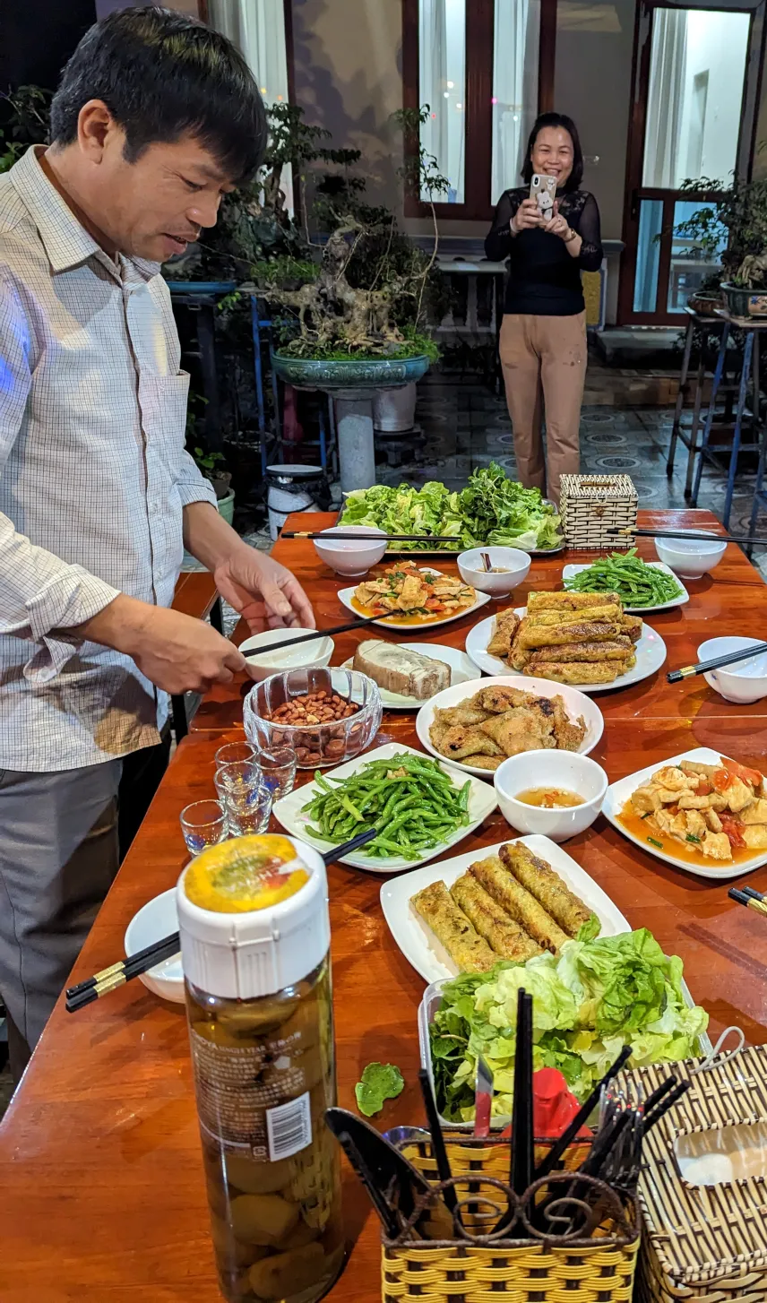 Picture of Family dinner at Quang Quang Garden Bonsai Homestay