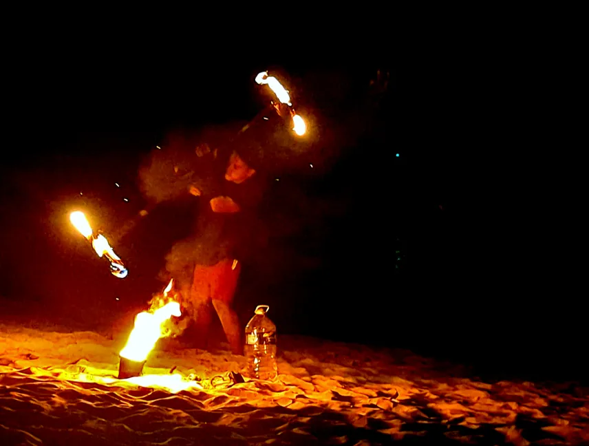 Picture of Fire show in Port Barton Philippines