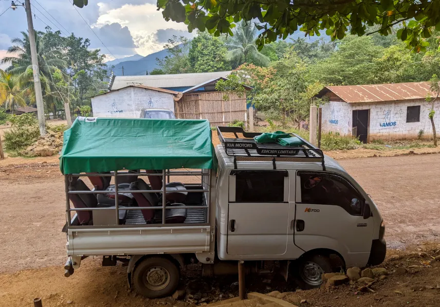 Picture of Our shuttle from Rio Dulce to Lanquin