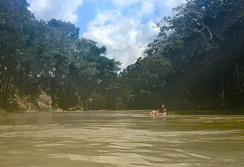 Picture of Philipp tubing down Kahabon River