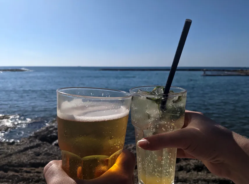Picture of all inclusive drinks at the beach