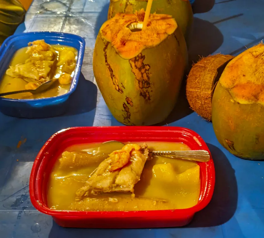 Picture of Rodon and coconuts on Little Corn Island