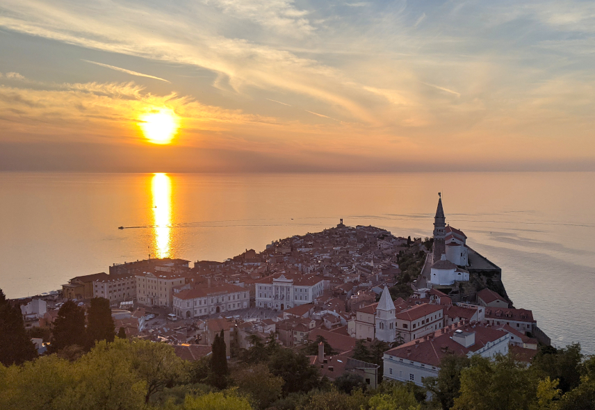 Picture of sunset in Piran